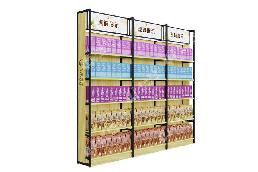便利店超市單面靠墻鋼木貨架