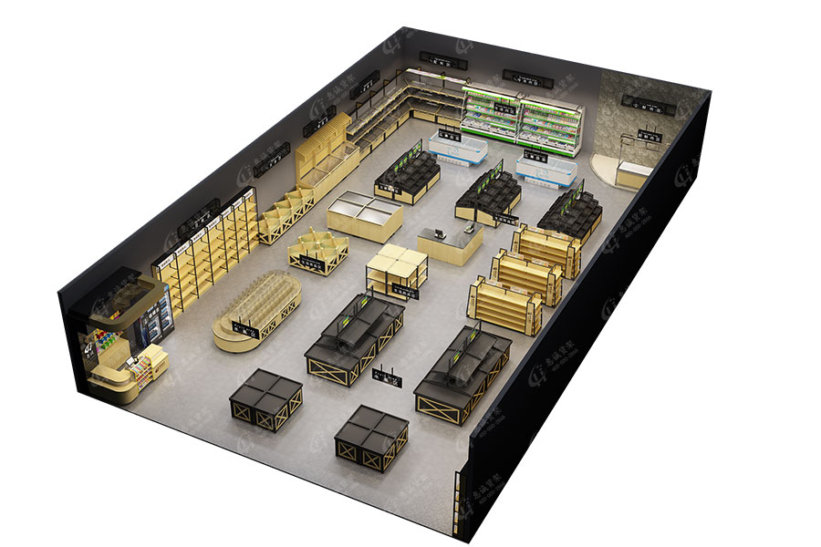 生鮮超市陳列設(shè)計(jì)3D圖