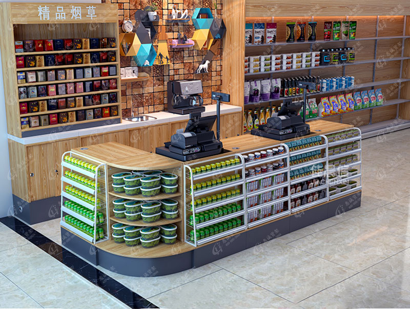 精品便利店收銀臺(tái)貨架