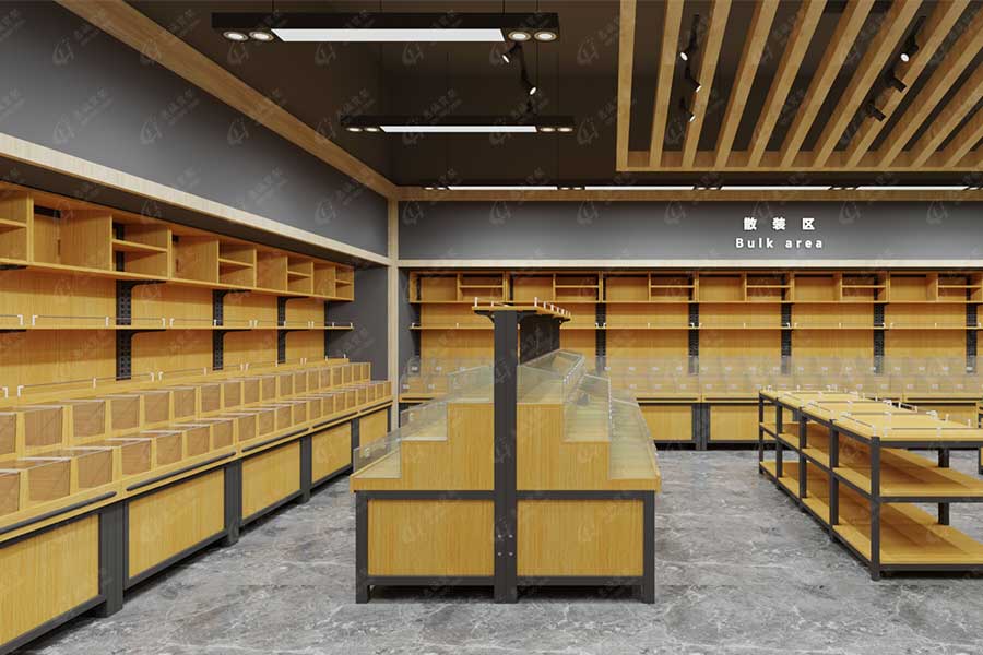 散裝靠墻貨架展示效果