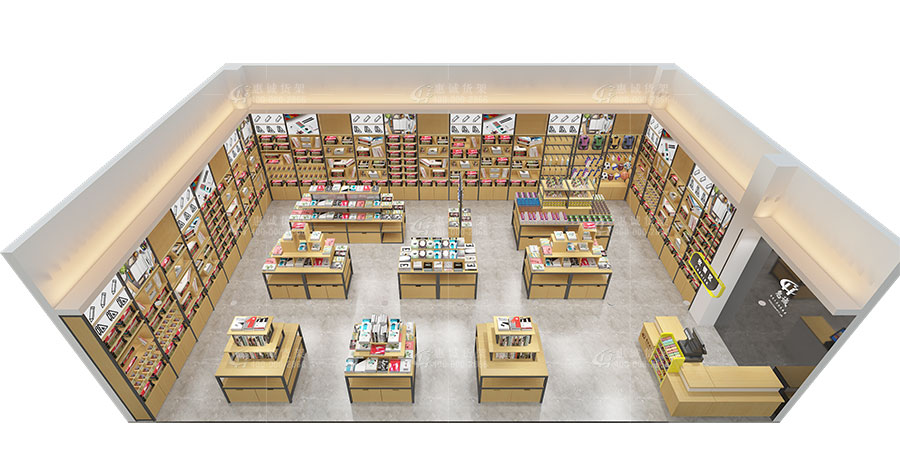 精品文具店貨架整店效果圖俯視圖