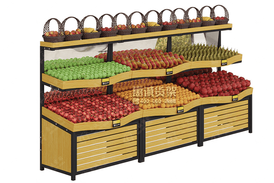 Multi-functional supermarket fruit vegetable wall shelf/rack